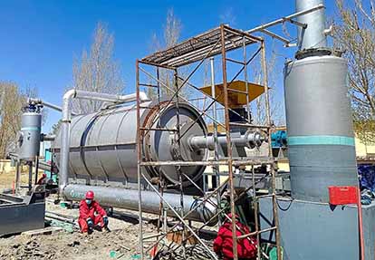 pyrolysis equipment directly outdoors