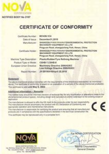 Distilled oil testing certificate