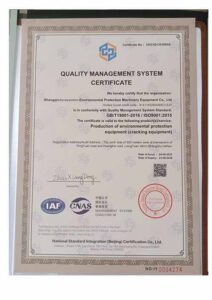 Pyrolysis Unit Certificate