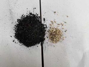Carbonized rice husks