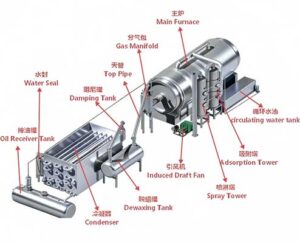 Pyrolysis machine process diagram