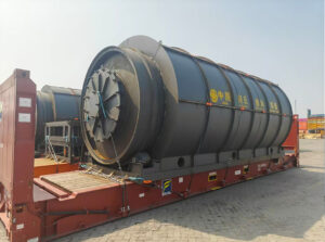 Nigerian waste engine oil distillation in December 2019 3 300x225 3