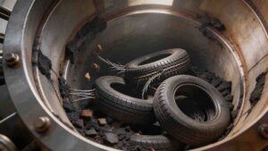 Adding 20 kg of tires during the pyrolysis of oil sludge can effectively mitigate coking