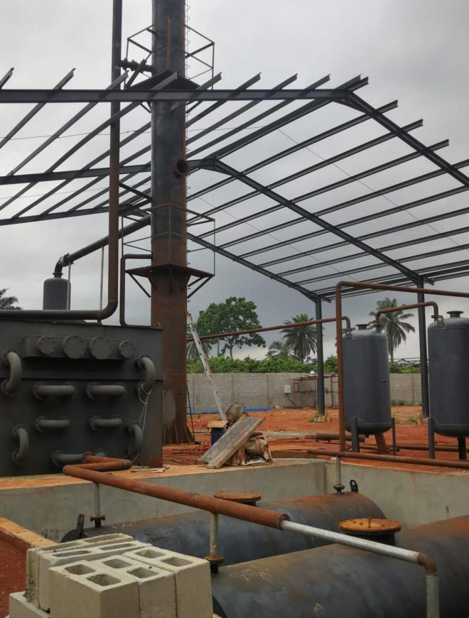 Nigerian waste engine oil distillation in December 2019-12